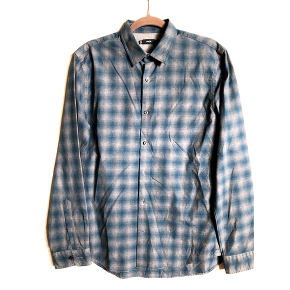 Vince. Long Sleeve Blue Gradient Cotton Button Down Shirt Size Large - Picture 1 of 2